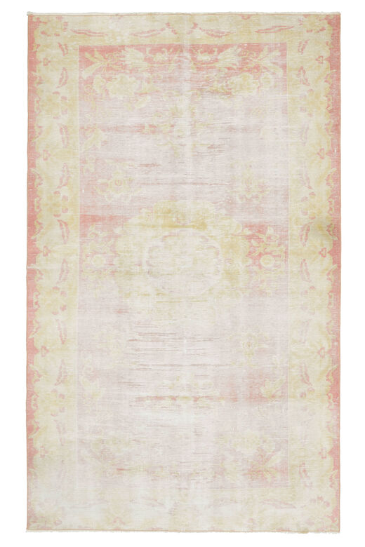 Antique Pink Yellow Area Anatolian Rug