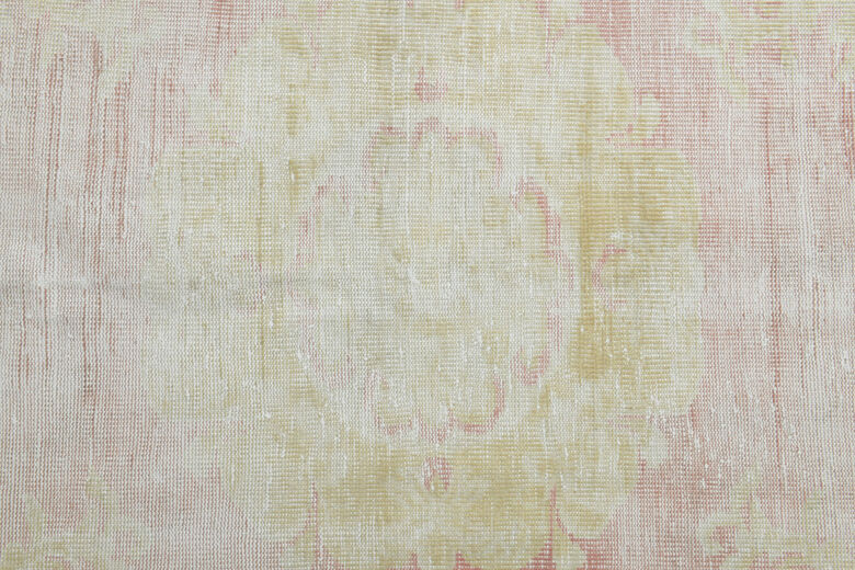 Antique Pink Yellow Area Anatolian Rug
