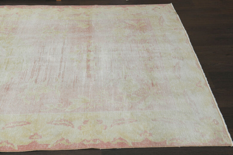Antique Pink Yellow Area Anatolian Rug