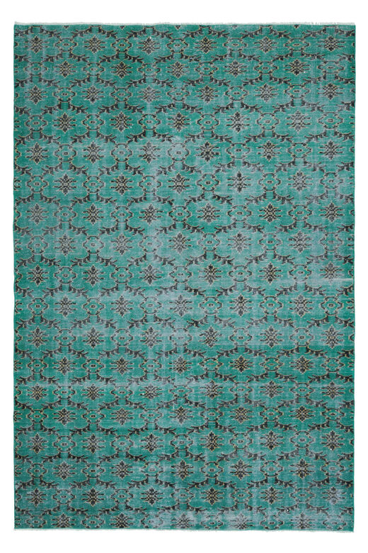 Floral Handmade Green Rug