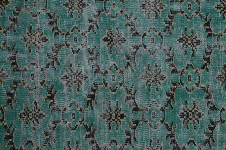 Floral Handmade Green Rug