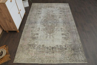 Purple Handmade Vintage Anatolian Rug - Thumbnail