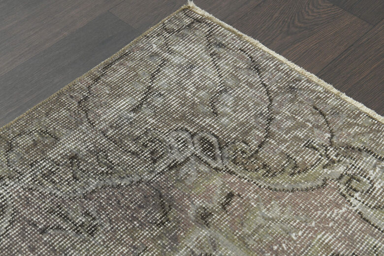 Purple Handmade Vintage Anatolian Rug
