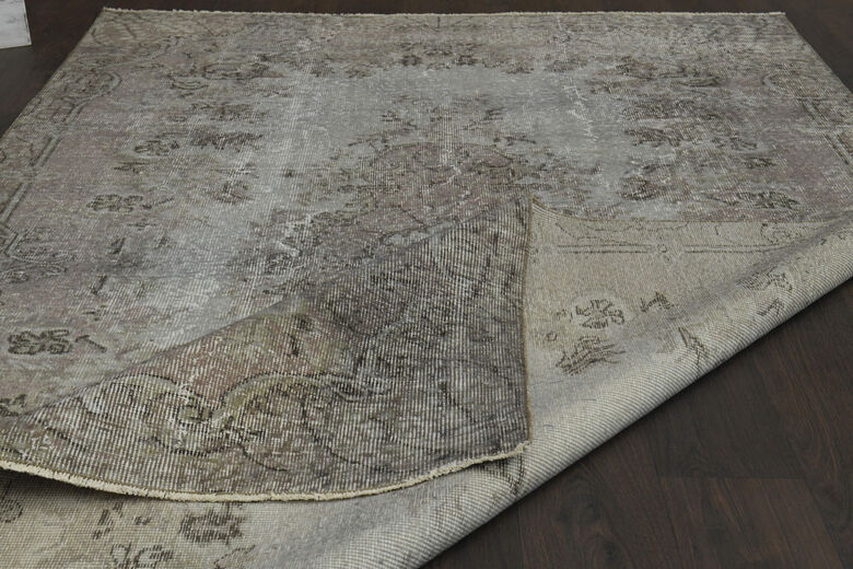 Purple Handmade Vintage Anatolian Rug