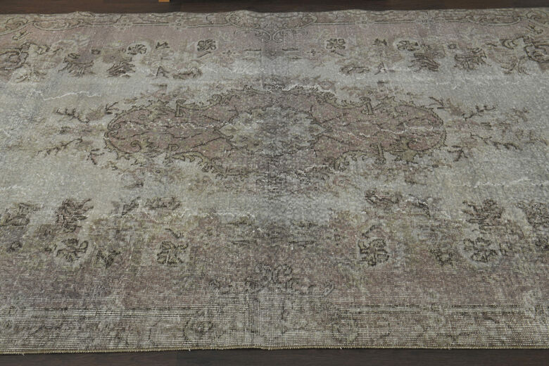 Purple Handmade Vintage Anatolian Rug