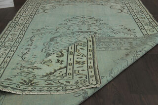 Green Oriental Area Anatolian Rug - Thumbnail