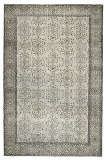 Handmade Beige Foliate Rug - Thumbnail