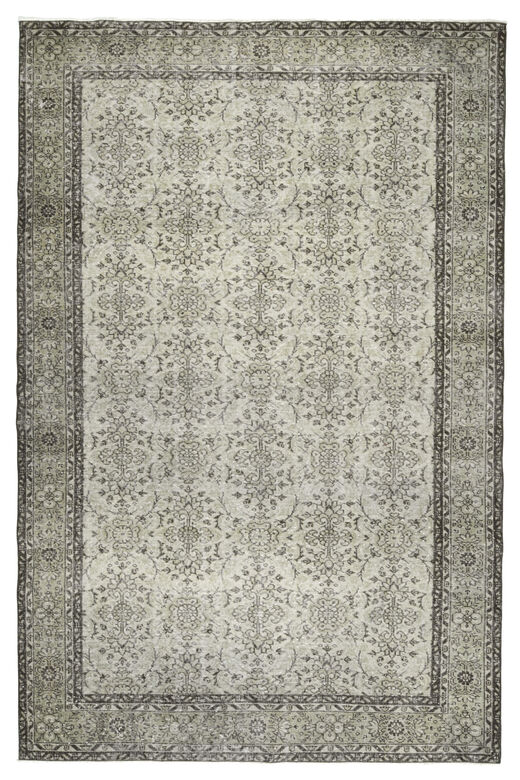 Handmade Beige Foliate Rug