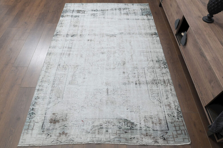 Antique Distressed Area Anatolian Rug