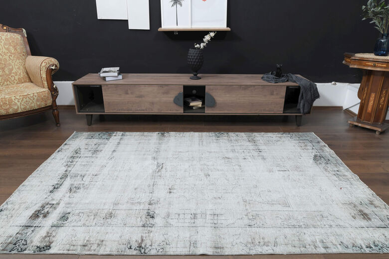 Antique Distressed Area Anatolian Rug