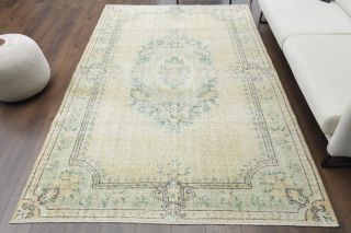 Circlet - Moss Green Vintage Oushak Carpet - Thumbnail