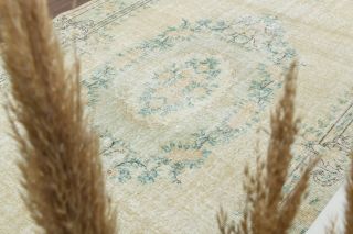 Circlet - Moss Green Vintage Oushak Carpet - Thumbnail