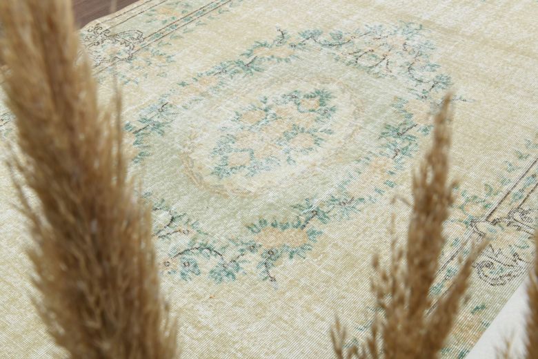 Circlet - Moss Green Vintage Oushak Carpet