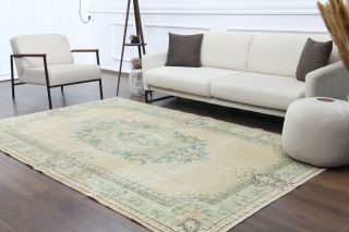 Circlet - Moss Green Vintage Oushak Carpet - Thumbnail