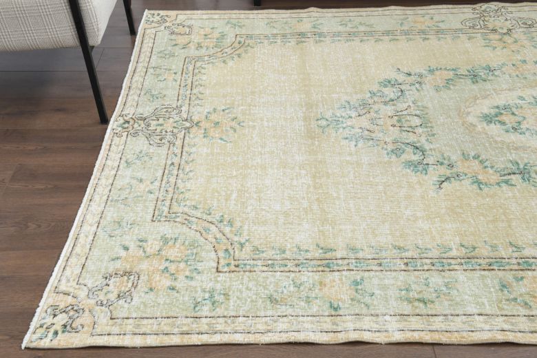 Circlet - Moss Green Vintage Oushak Carpet