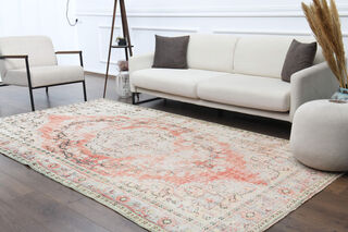 6x10 Feet - Distressed Vintage Area Rug - Thumbnail