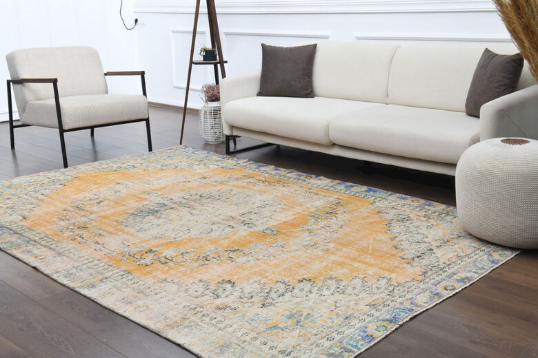 Mid-20th Century Area Handwoven Wool Rug