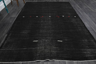 Handmade Black Area Rug - Thumbnail