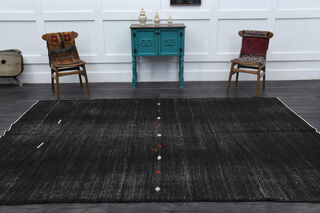 Handmade Black Area Rug - Thumbnail