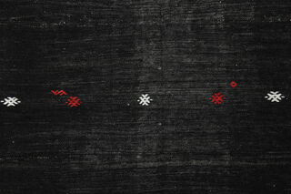 Handmade Black Area Rug - Thumbnail