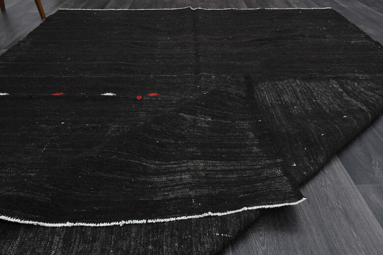 Handmade Black Area Rug