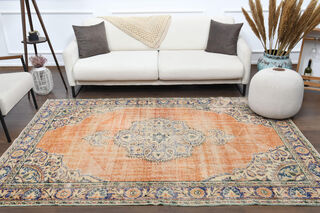 Oriental Vintage Large Area Rug - Thumbnail