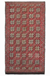 Red Floral Area Rug - Thumbnail