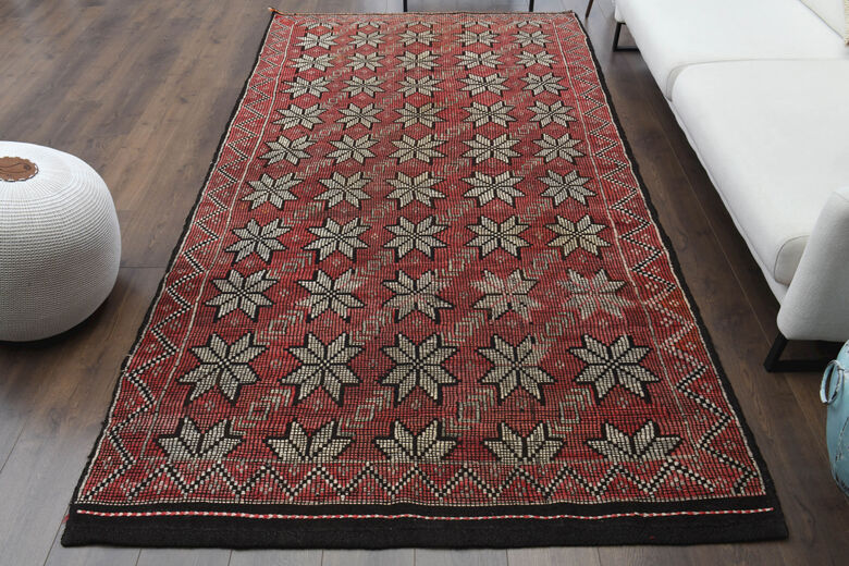 Red Floral Area Rug