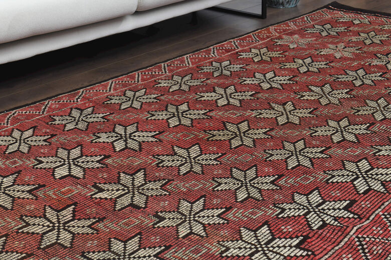 Red Floral Area Rug