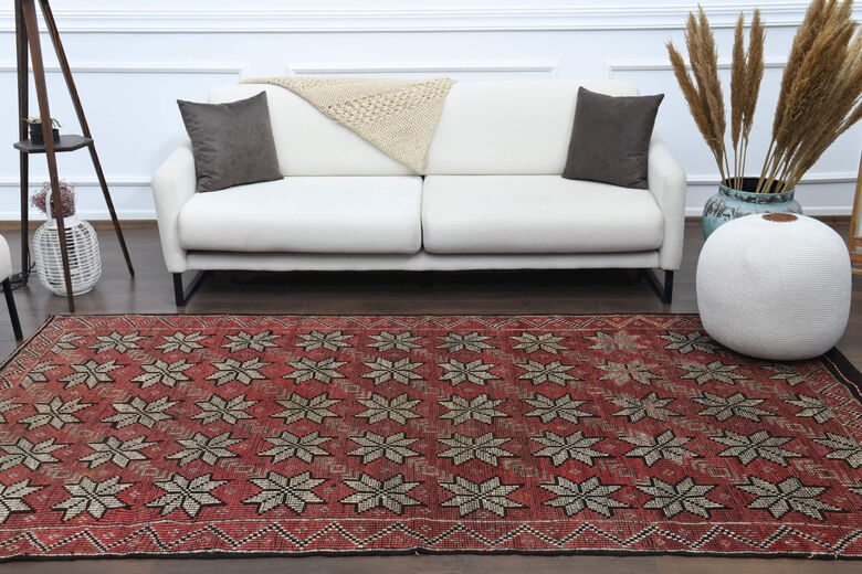 Red Floral Area Rug