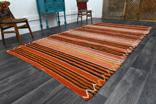 Handmade Striped Brown Kilim - Thumbnail