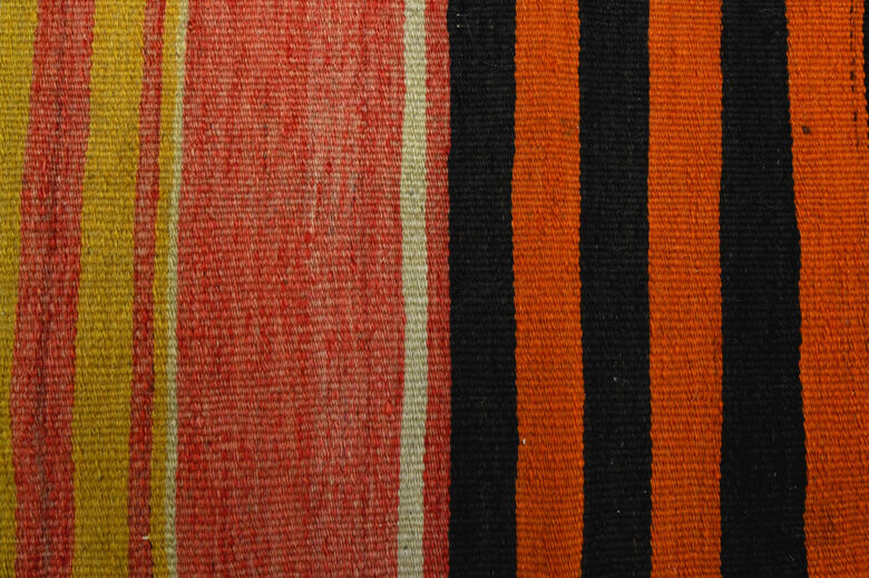 Handmade Striped Brown Kilim