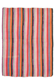 Turkish Striped Kilim Rug - Thumbnail