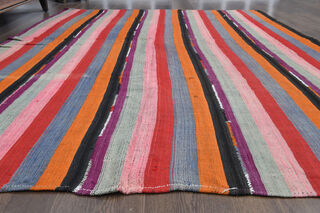 Turkish Striped Kilim Rug - Thumbnail