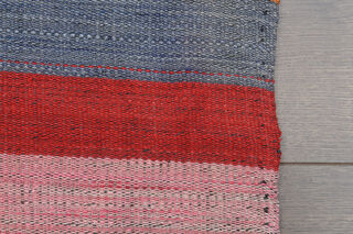 Turkish Striped Kilim Rug - Thumbnail