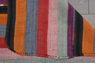 Turkish Striped Kilim Rug - Thumbnail