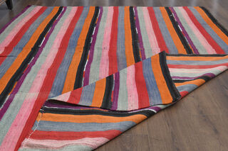 Turkish Striped Kilim Rug - Thumbnail