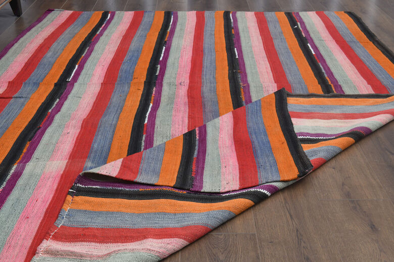 Turkish Striped Kilim Rug