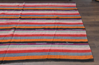 Turkish Striped Kilim Rug - Thumbnail