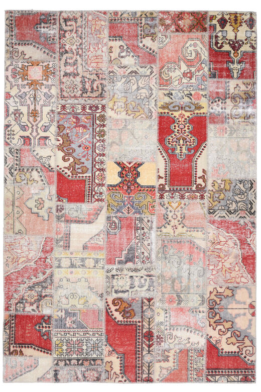 Patchwork Red Area Rug
