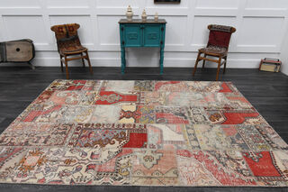 Patchwork Red Area Rug - Thumbnail