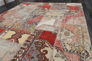 Patchwork Red Area Rug - Thumbnail