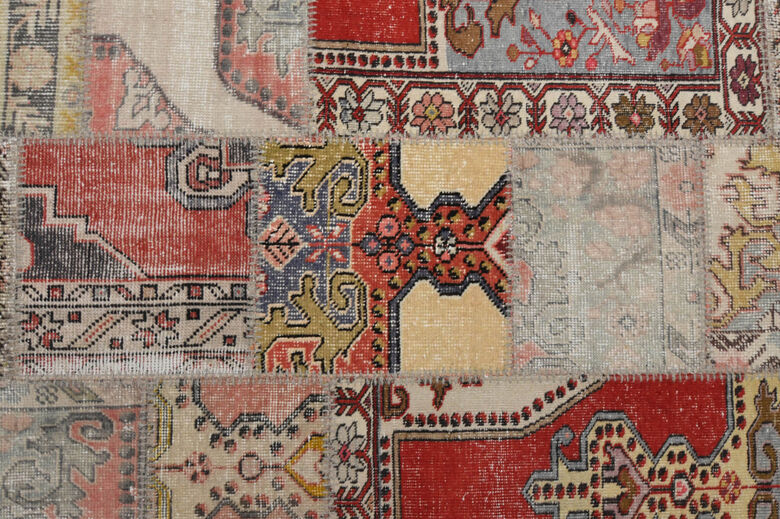 Patchwork Red Area Rug