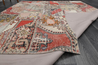 Patchwork Red Area Rug - Thumbnail