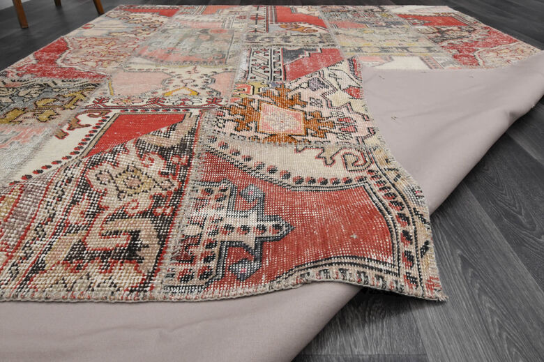 Patchwork Red Area Rug