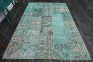 Turquoise Vintage Anatolian Rug - Thumbnail