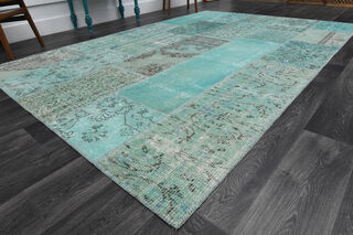 Turquoise Vintage Anatolian Rug - Thumbnail