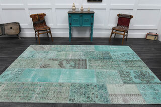 Turquoise Vintage Anatolian Rug - Thumbnail