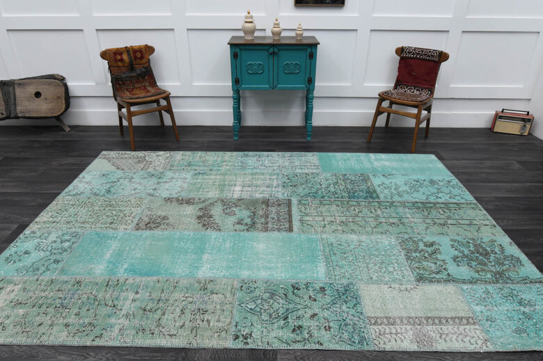 Turquoise Vintage Anatolian Rug