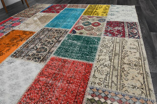 Rainbow Patchwork Vintage Rug - Thumbnail